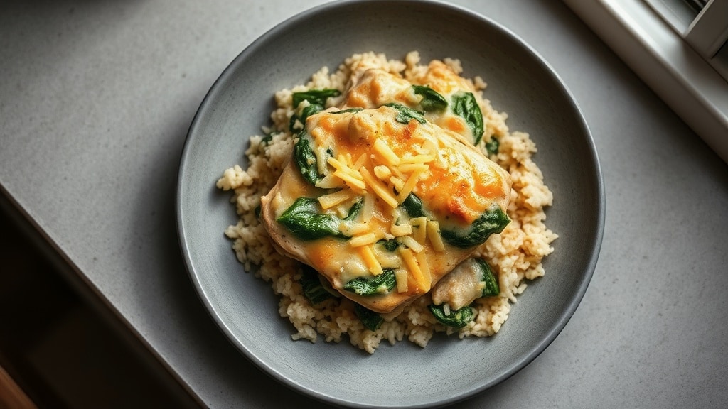 Cheesy Chicken Spinach Bake