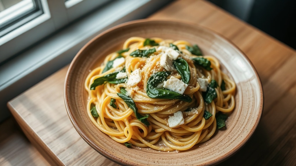 Creamy Spinach and Cheese Pasta