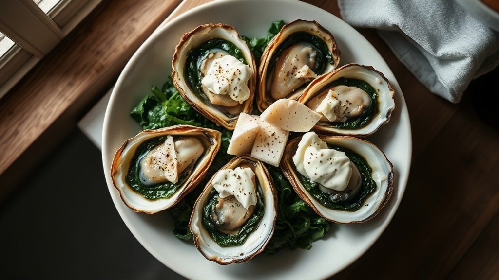 Oysters with Spinach and Cheese