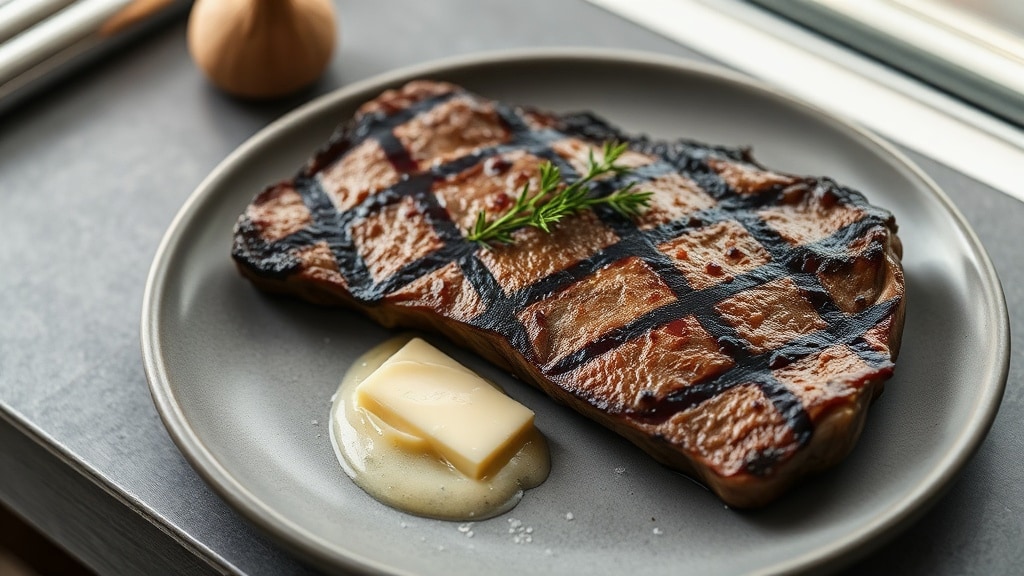 Seared Ribeye Steak with Garlic Butter